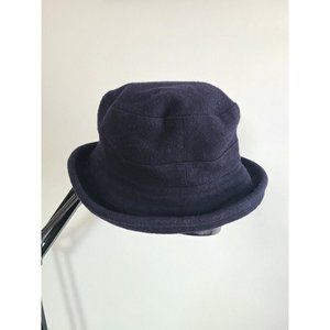 Helen Kaminski Australia All Wool Bucket Hat Navy Blue Size XS